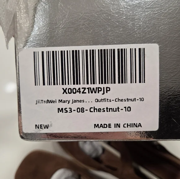 Women’s Brown Suede Mary Jane Block Heel Pumps - Picture 6 of 6